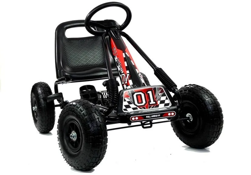 go-cart s pedalama za djecu, crni - slika 6