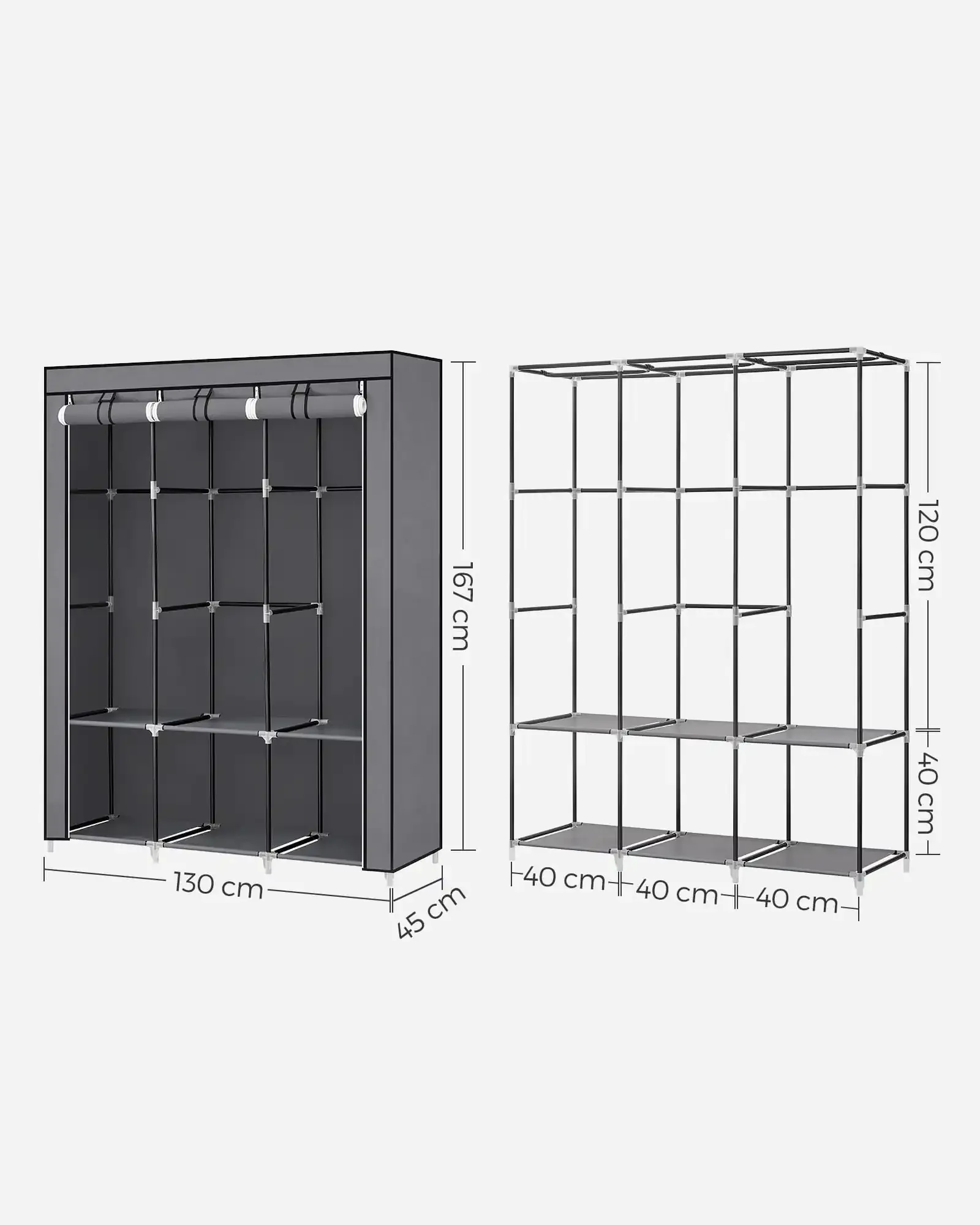ormar od tekstila 130 x 45 x 167 cm - slika 7