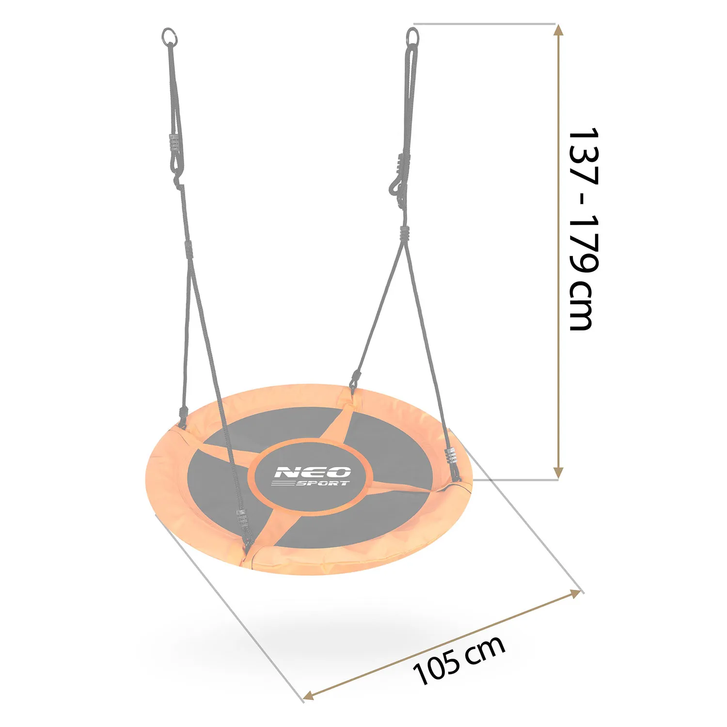 neo-sport ljuljačka rodino gnijezdo, 100 cm, narančasta - slika 5