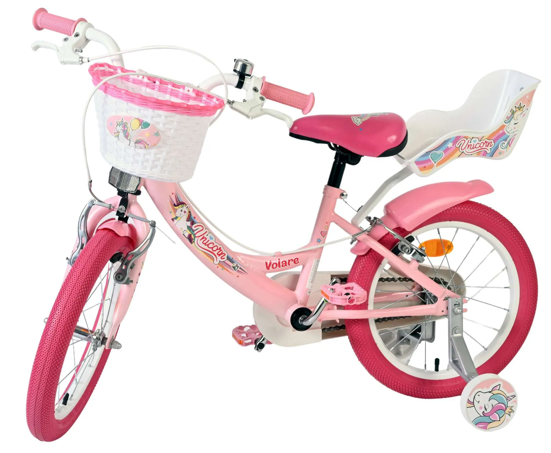 volare dječji bicikl unicorn 16″ roza boje, dvije ručne kočnice - slika 9