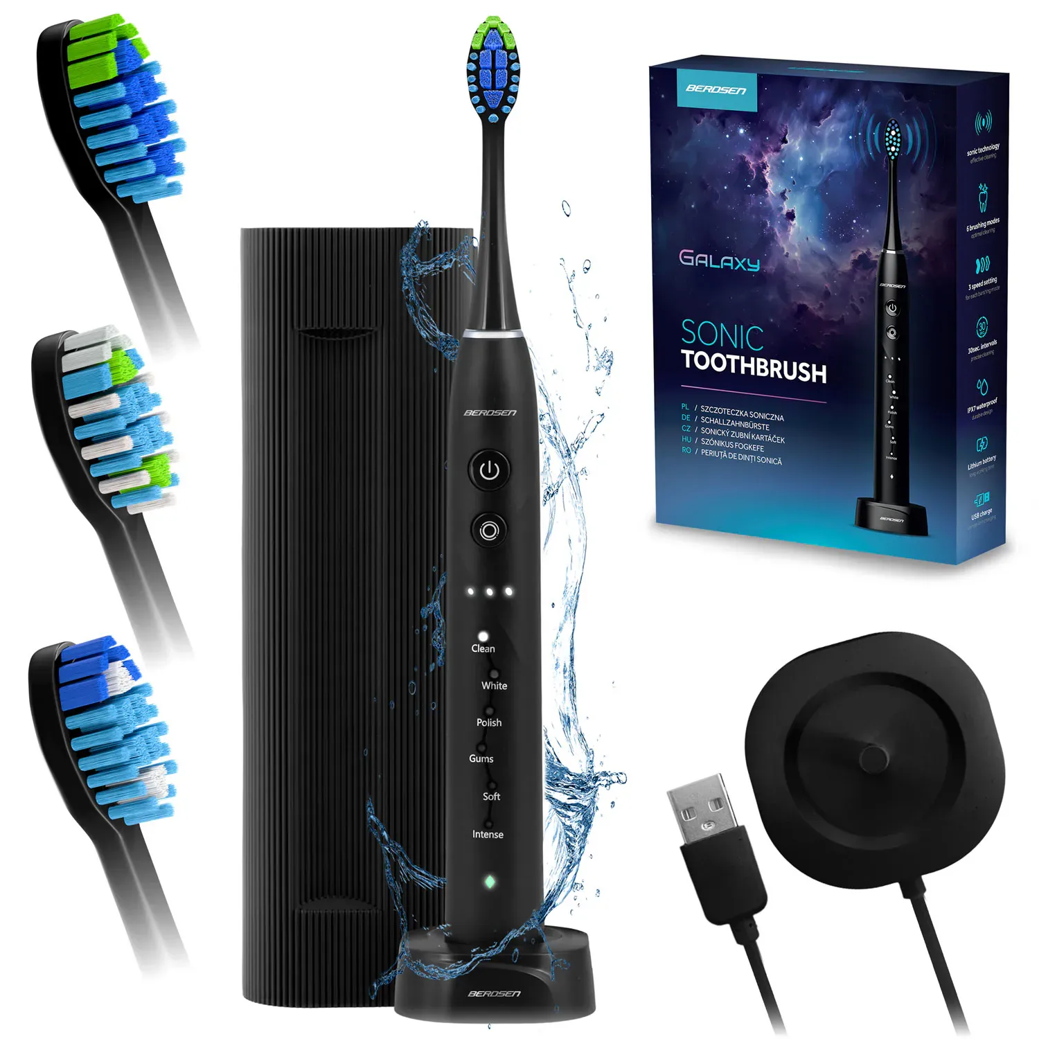 berdsen galaxy sonic četkica za zube crna - slika 2