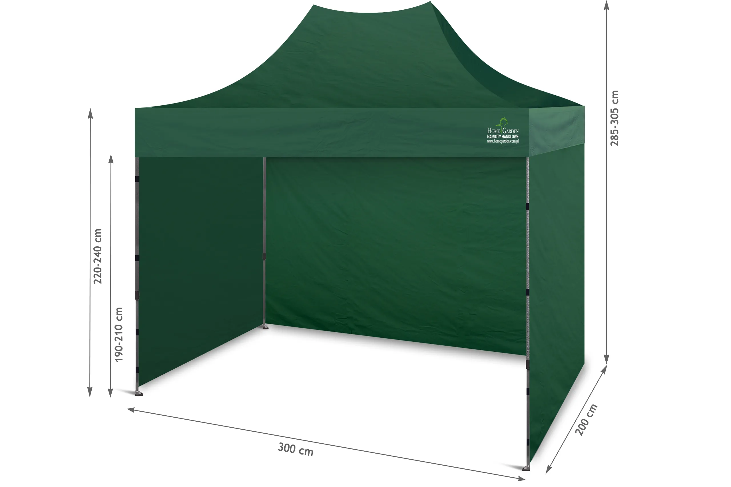 komercijalni šator 300 x 200 cm zeleni - slika 4