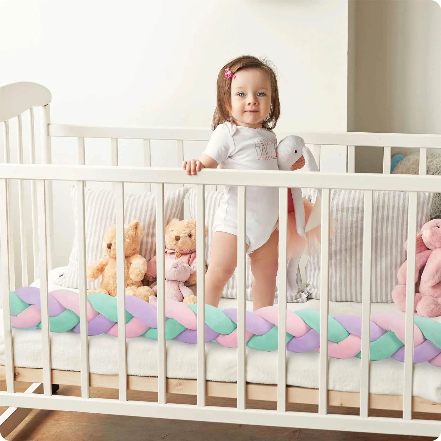ricokids omot za krevetić 3m - mint-roza-ljubičasta - slika 4