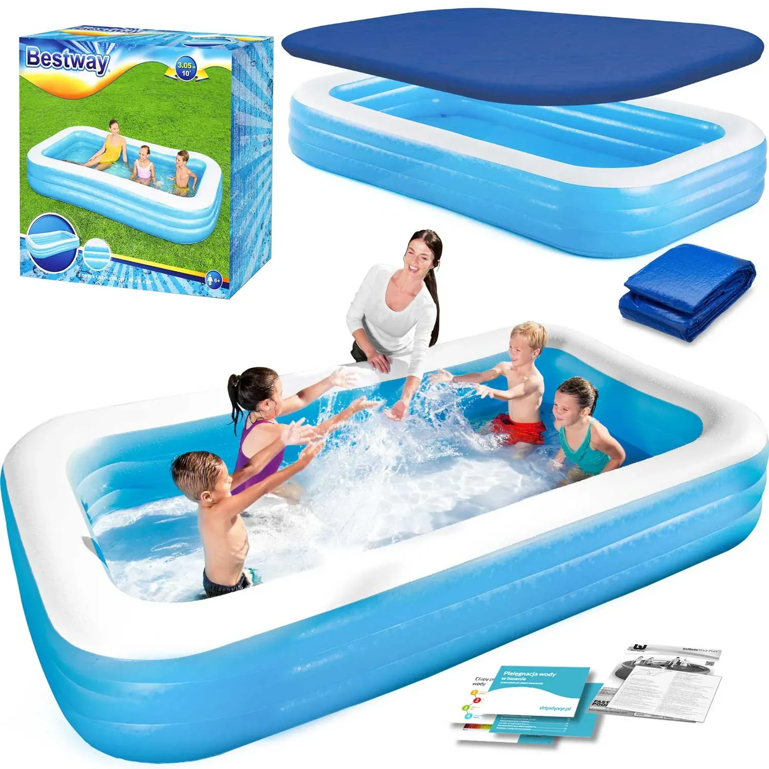 bestway obiteljski bazen na napuhavanje 305 x 183 x 56 cm - slika 1