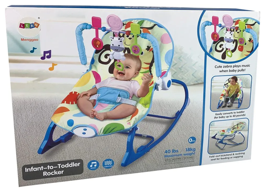 dječji krevetić ljuljačka s igračkama 2u1 zebra - slika 5