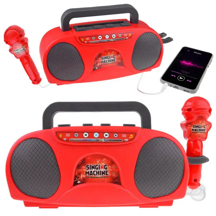 bežični radio s mikrofonom mp3 crveni - slika 2