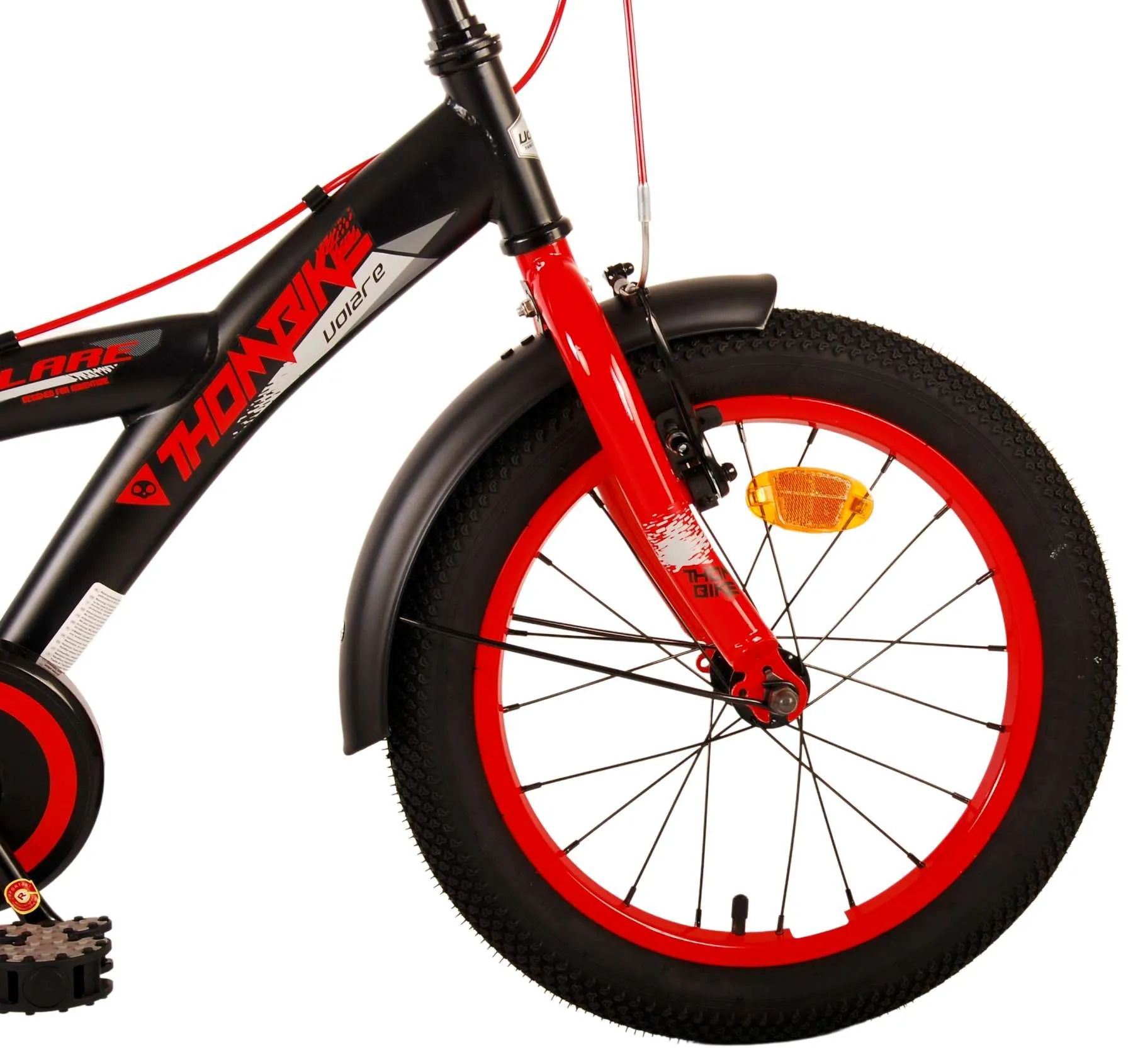 dječji bicikl volare thombike 16" s dvije ručne kočnice crno-crveni - slika 6
