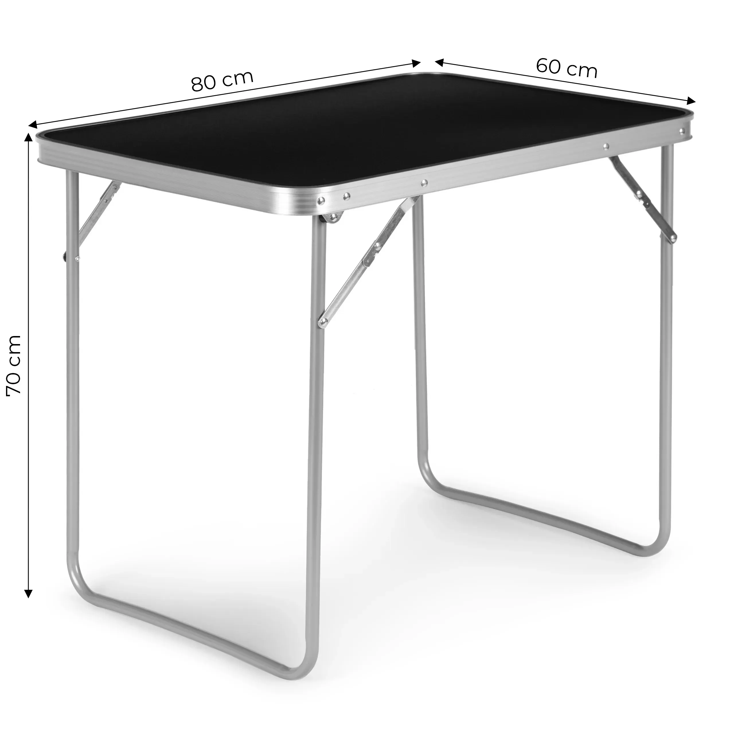 modernhome sklopivi turistički stol, 80x60 cm, crni - slika 9