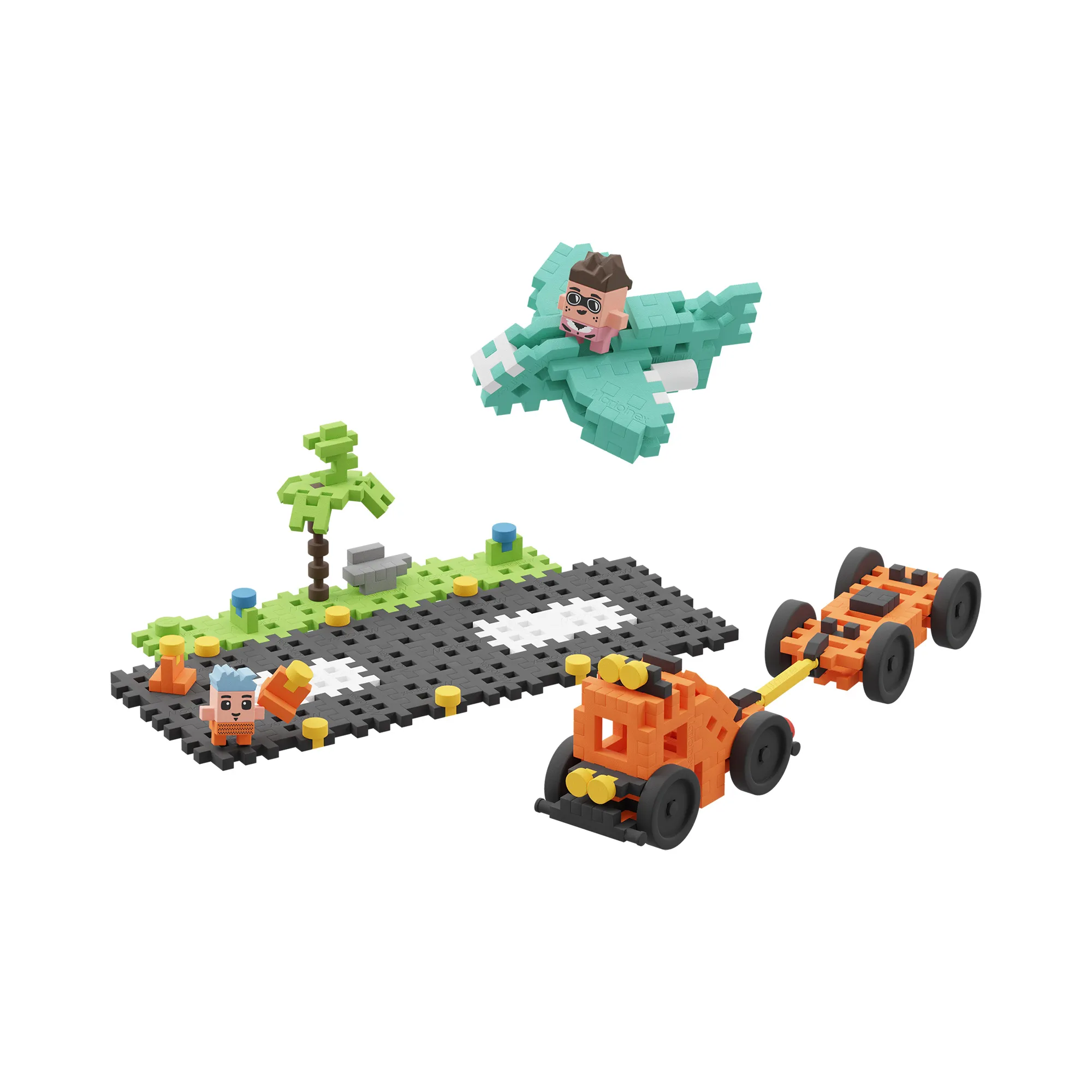 marioinex set waffle kockica avio pista 148kom. - slika 5