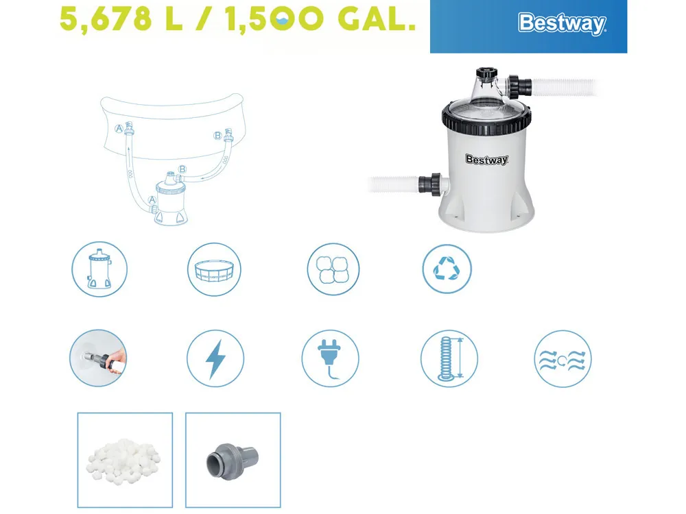 bestway pumpa za pijesak za bazen kapaciteta 5678 l/h 58870 - slika 4