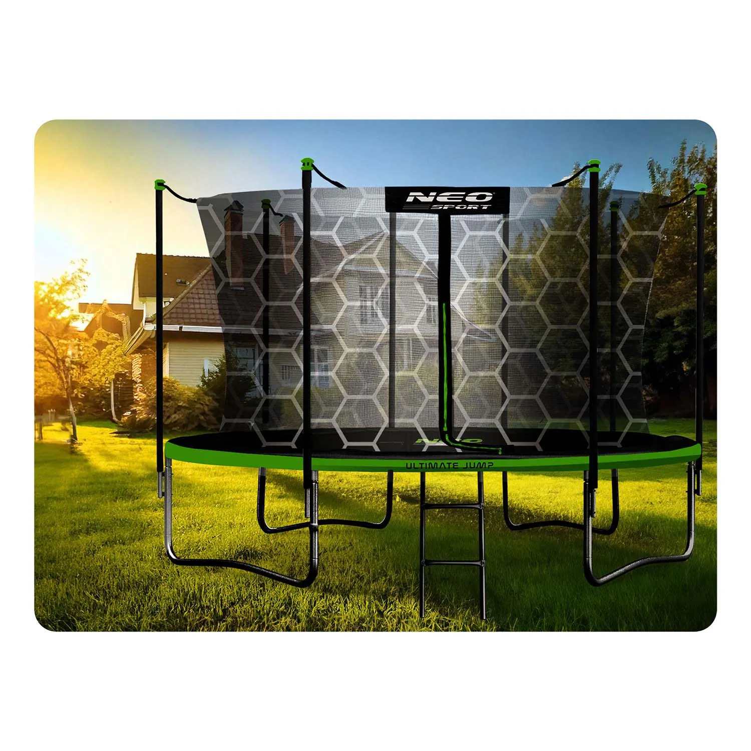 neo-sport vrtni trampolin 435 cm (14 ft) s unutarnjom mrežom i ljestvama - slika 6
