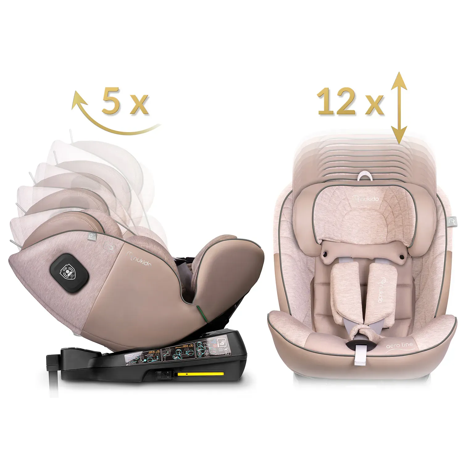 nukido aero i-size rotirajuća autosjedalica za djecu 0-36 kg isofix - slika 7