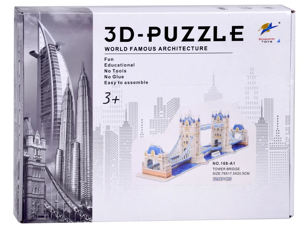 3d puzzle tower bridge u londonu 120 kom. - slika 6