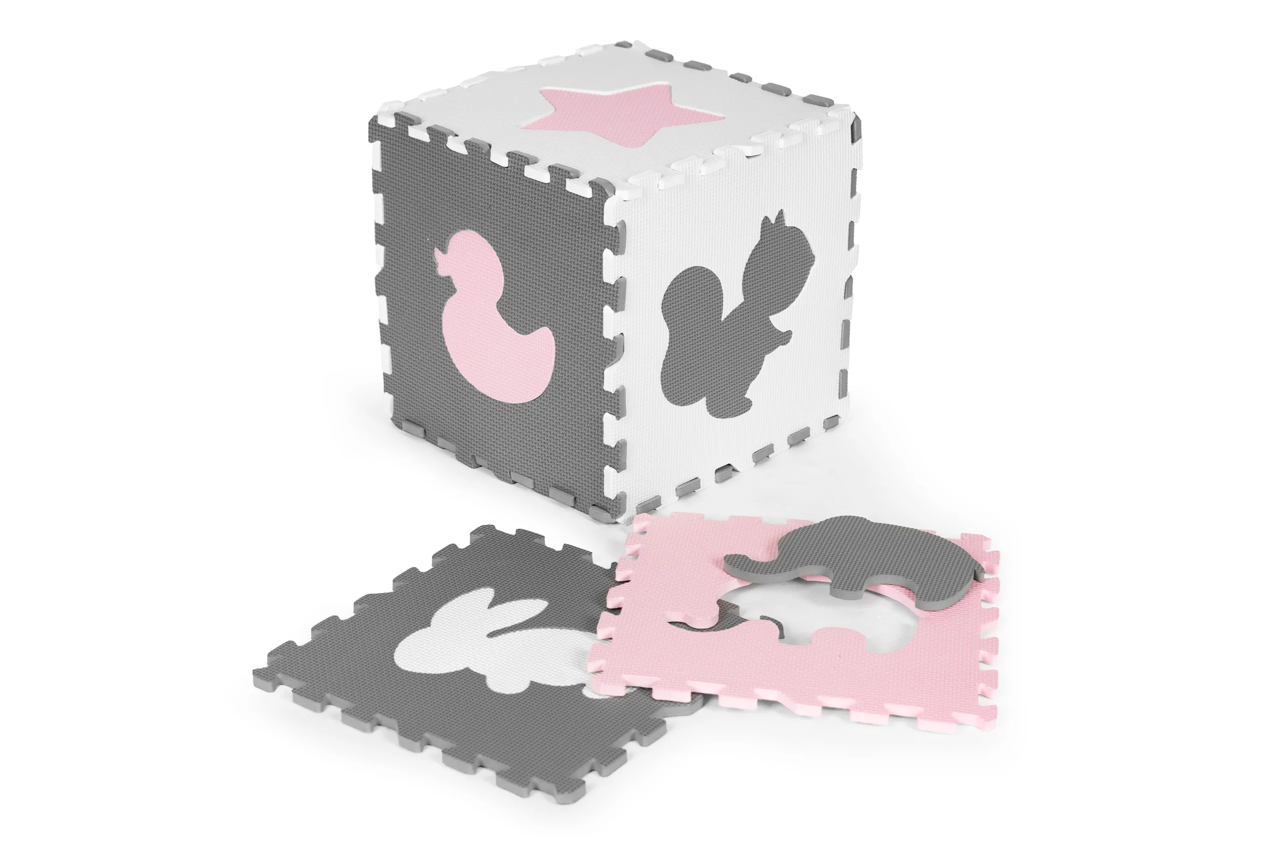 ecotoys edukativna puzzle podloga za igru crno-bijelo-roza 36kom. - slika 6