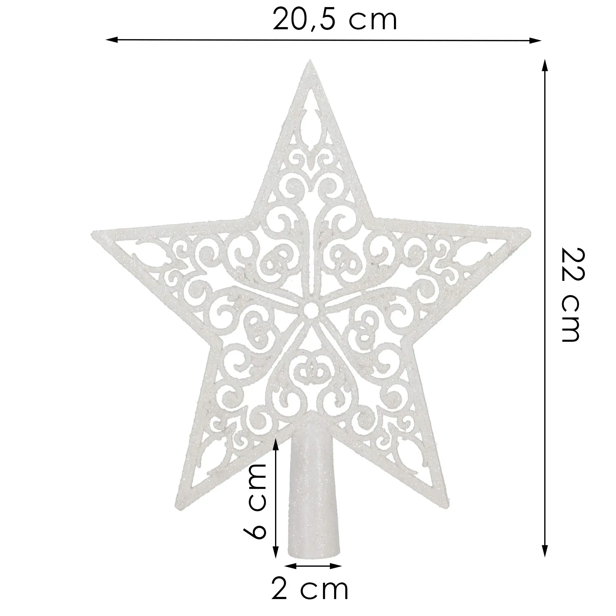 ukras božićne zvijezde 20,5 x 21,5 cm bijela - slika 2