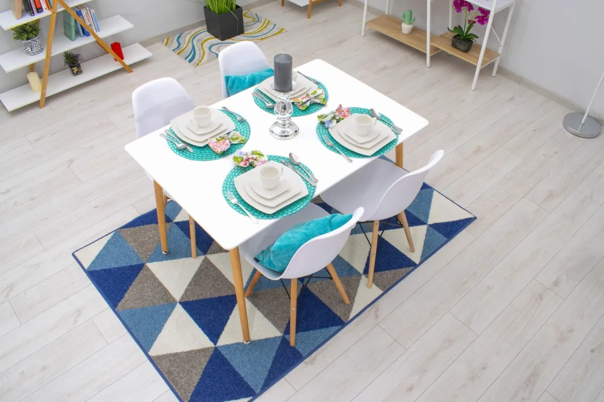 pravokutni drveni blagovaonski stol 120cm x 80cm - bijeli - slika 3
