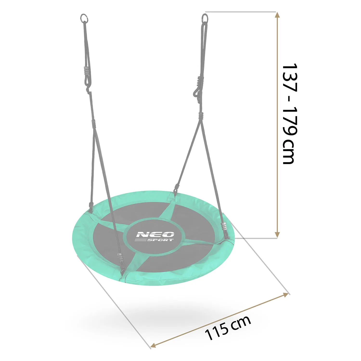 neo-sport ljuljačka rodino gnijezdo, 110 cm, zelena - slika 5