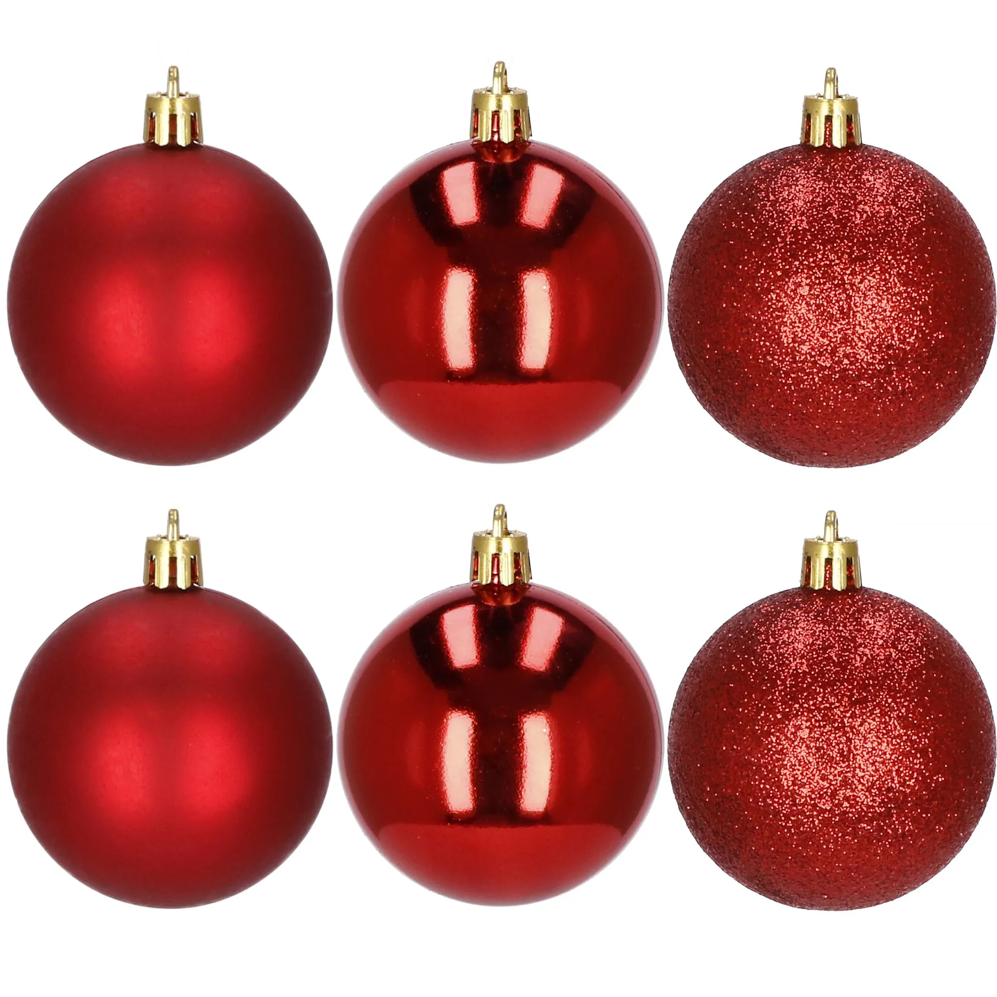 božićne kuglice 10 cm – set od 6 komada crvene - slika 7