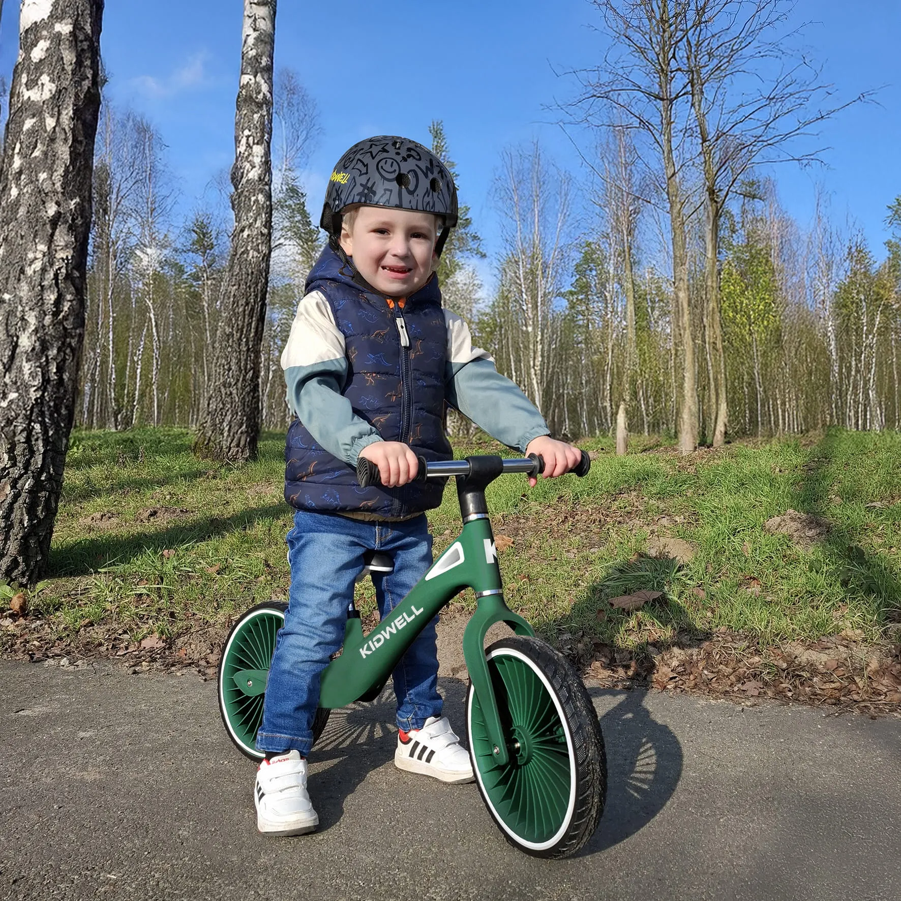 kidwell nix dječji bicikl bez pedala, tamnozeleni - slika 10