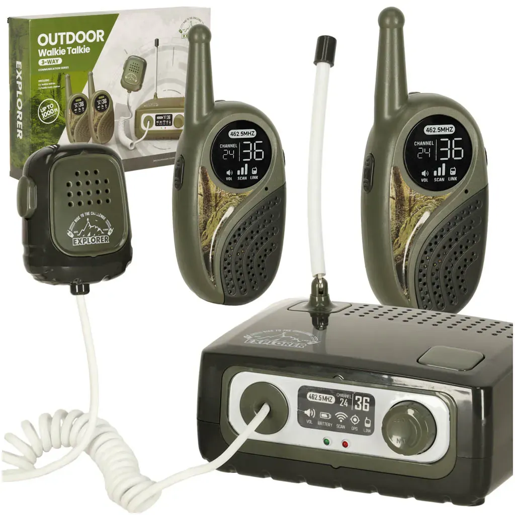 walkie talkie set s pbx-om za djecu kaki boje - slika 1