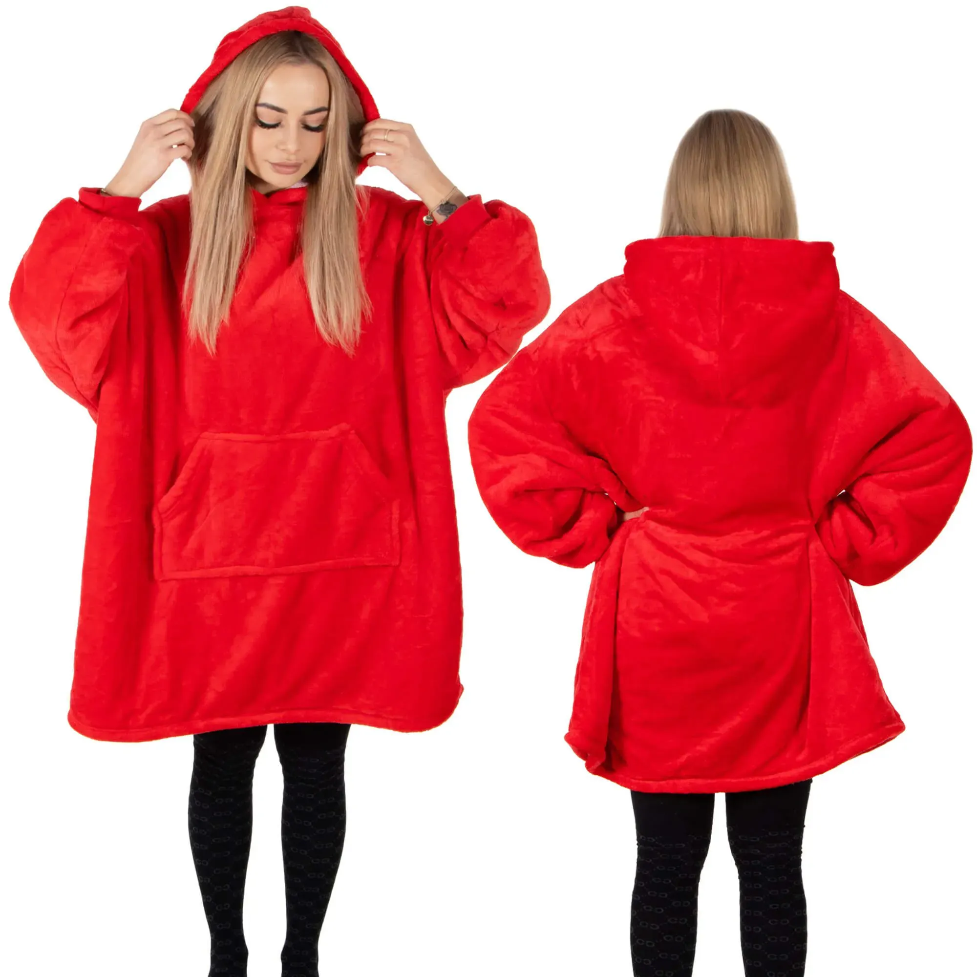 springos mekana oversize majica u obliku deke, crvena - slika 2