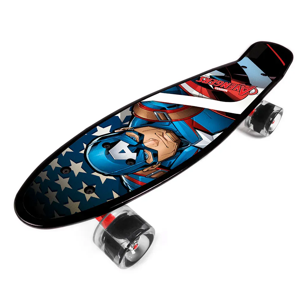 dječji skateboard captain america crni - slika 2