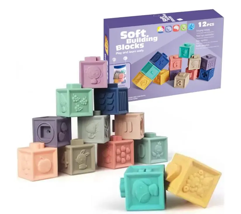 senzoričke kocke oblici, životinje i brojevi 12kom - slika 2