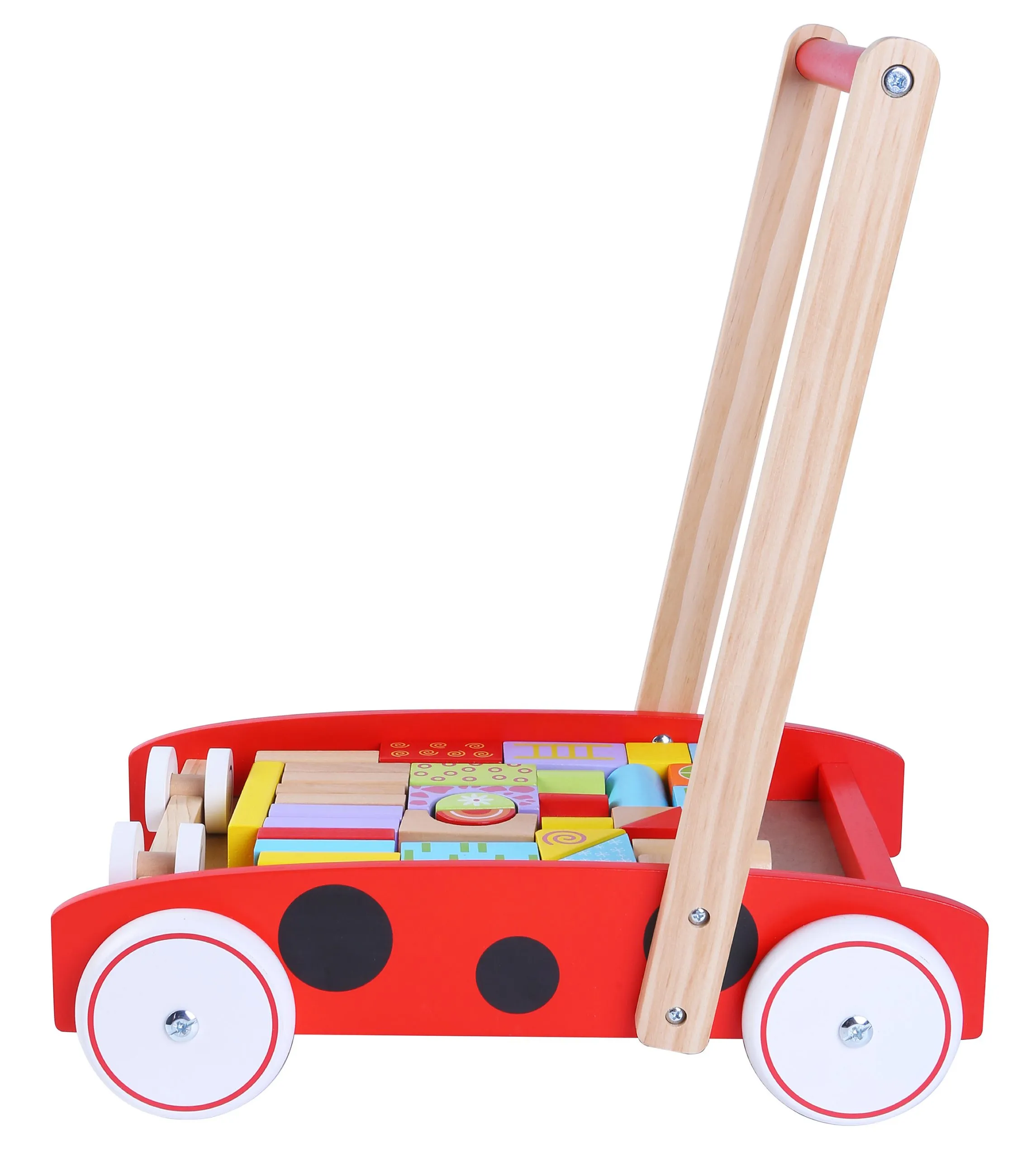 ecotoys drvena guralica s kockicama 40kom. - slika 4