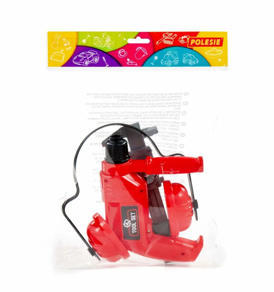 dječji diy set alata sa zaštitnim slušalicama crveni - slika 7