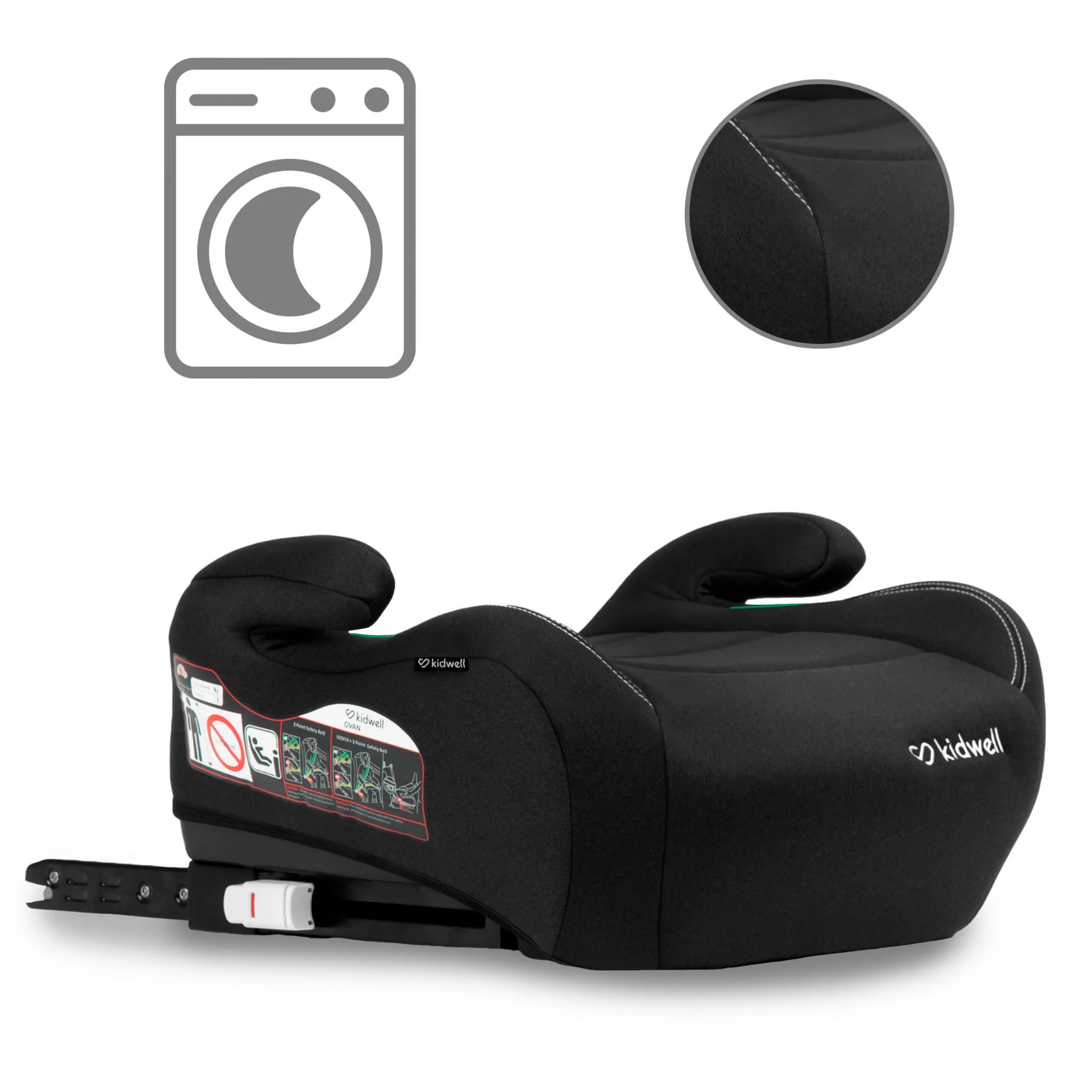 kidwell autosjedalica booster ovan, crna - slika 7