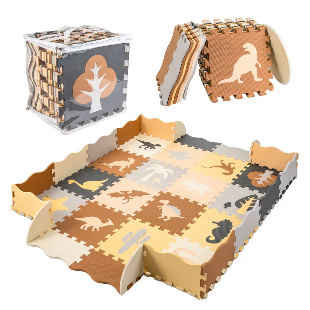 pjenasta puzzle podloga/ogradica za igru 36 elemenata dinosauri - slika 2