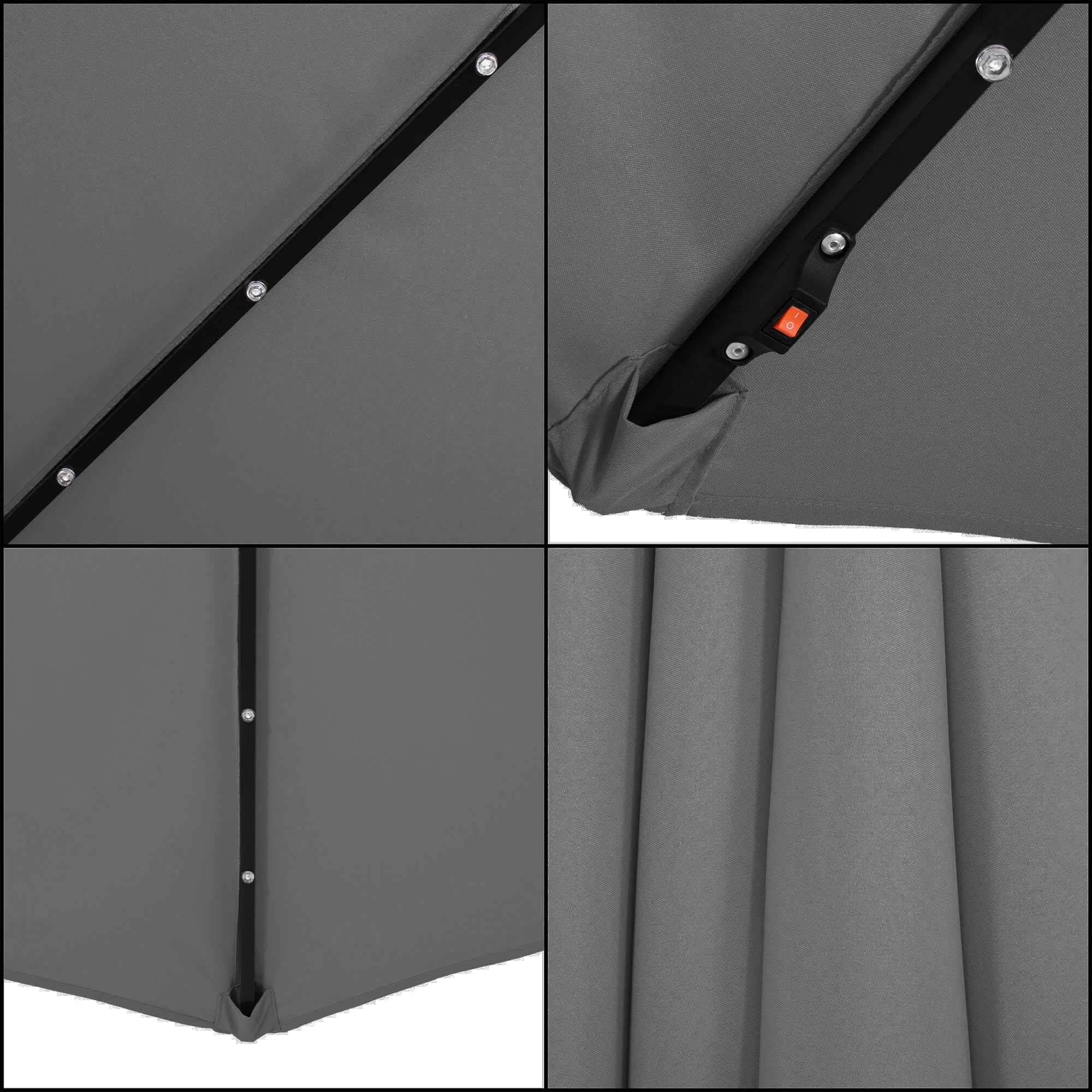vrtni suncobran 300 cm grafit - slika 7