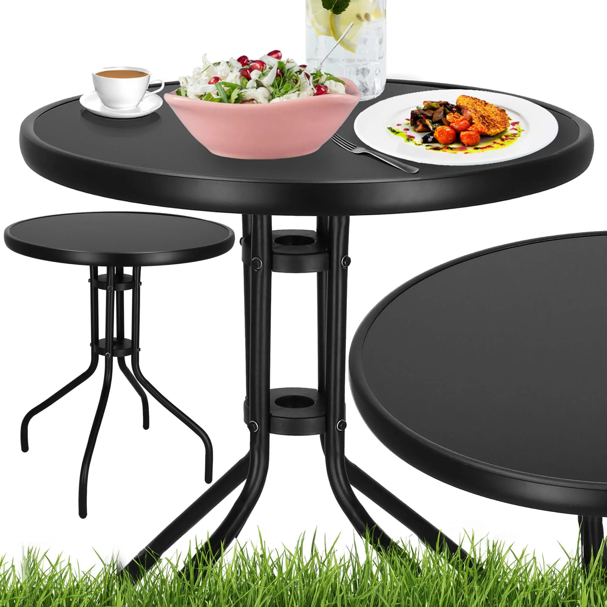 springos metalni okrugli vrtni stol, 60 cm, crni - slika 7