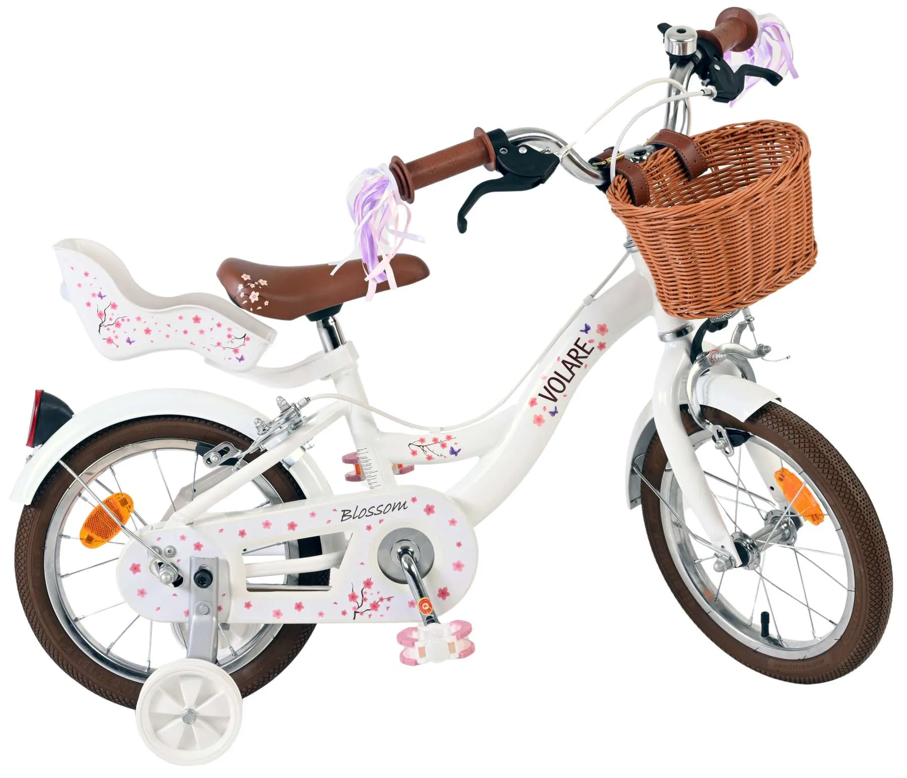 volare dječji bicikl blossom 14″ bijele boje, s dvije ručne kočnice - slika 11