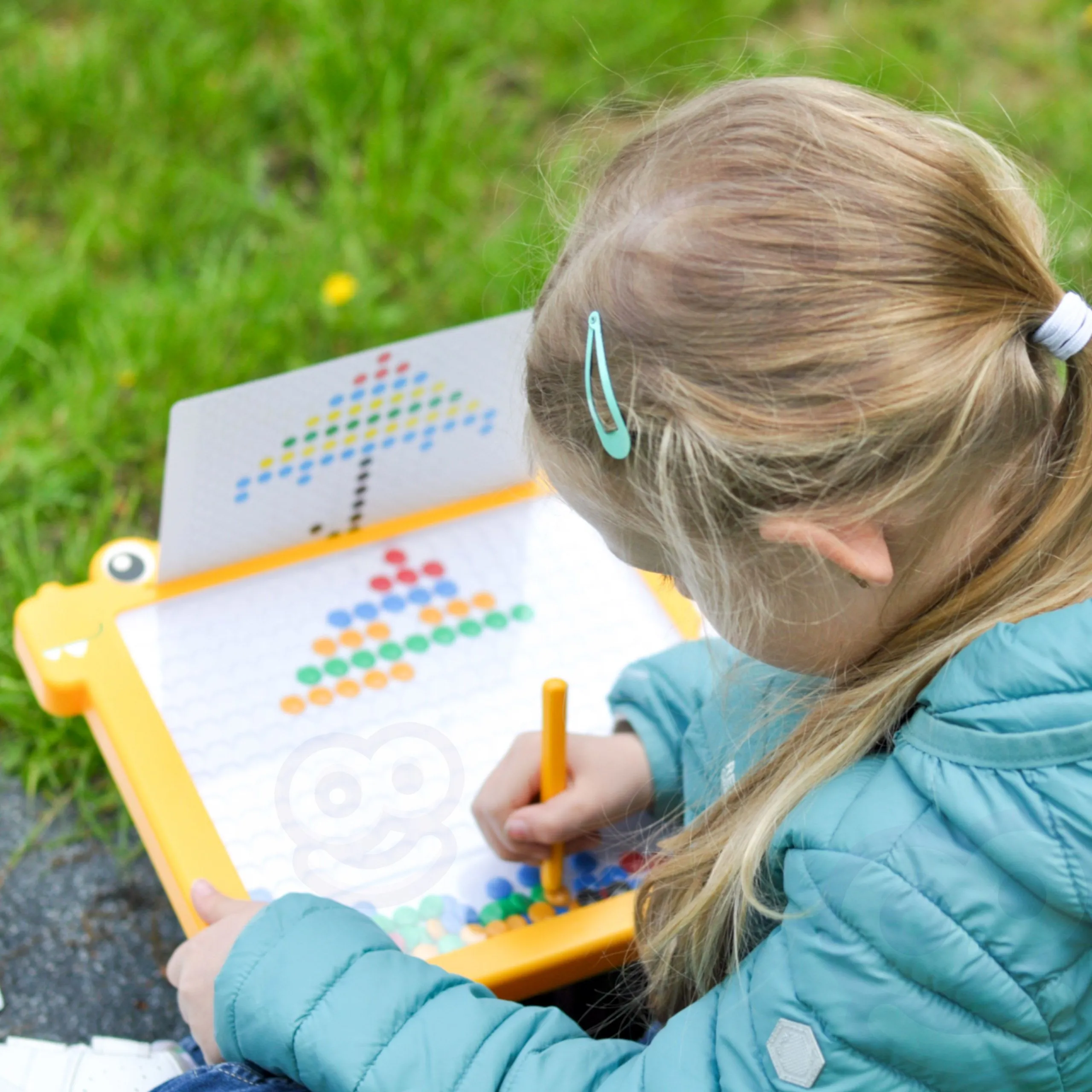 woopie montessori magnetna ploča za djecu magpad, žuti dinosaur - slika 4