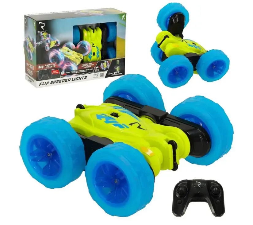 RC Revolt Flip Speeder auto na daljinsko upravljanje sa svjetlećim kotačima - Pribislavec