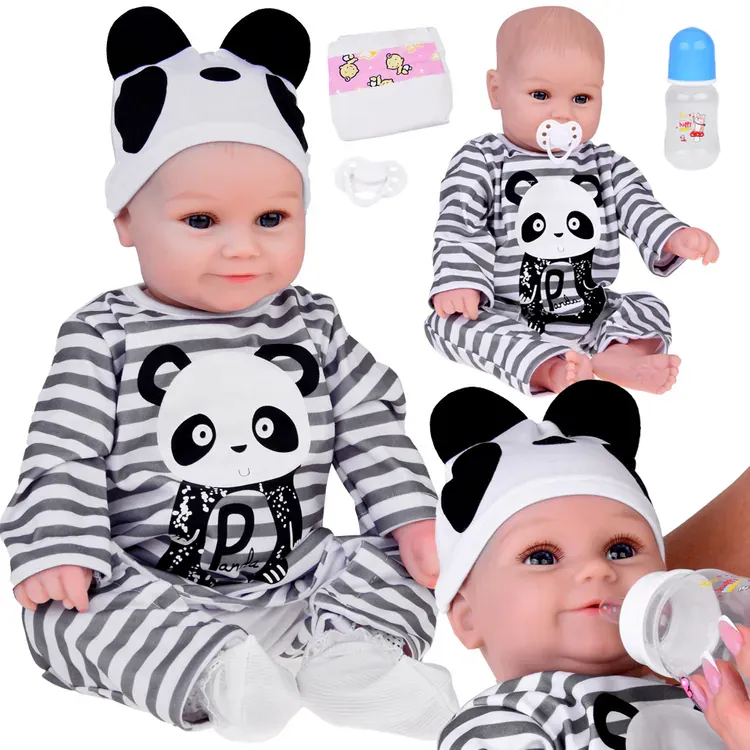 mekana lutka baby boy u panda pidžami - slika 2