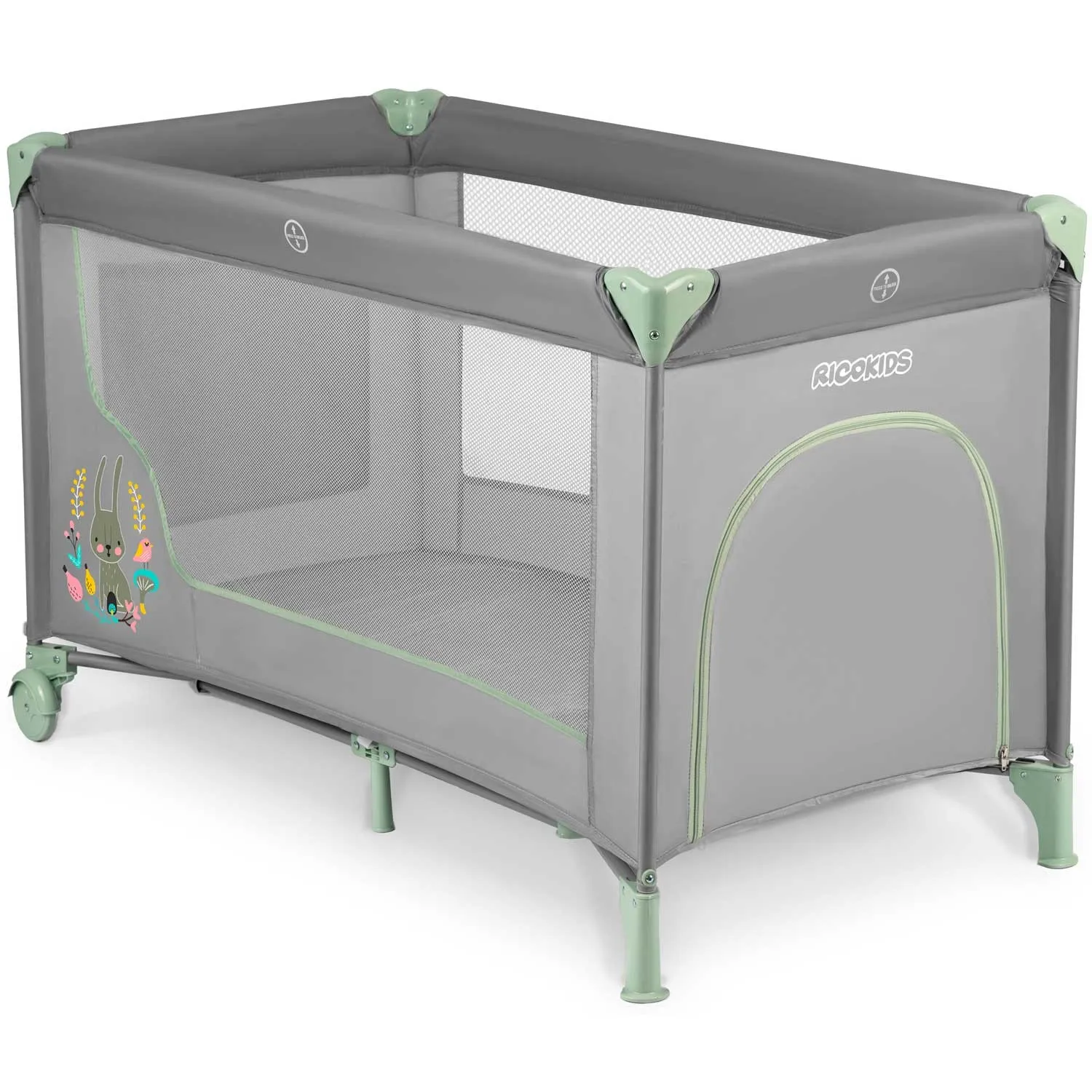 putni krevetić 125 x 65 x 78 cm rk-240 siva i menta - slika 4