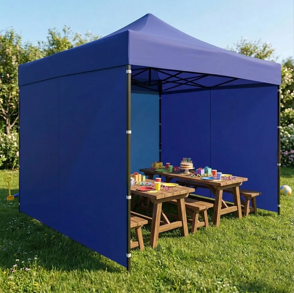 multigarden vrtni paviljon za događanja, automatski samosklapajući šator 3 × 3 m, plavi - slika 4