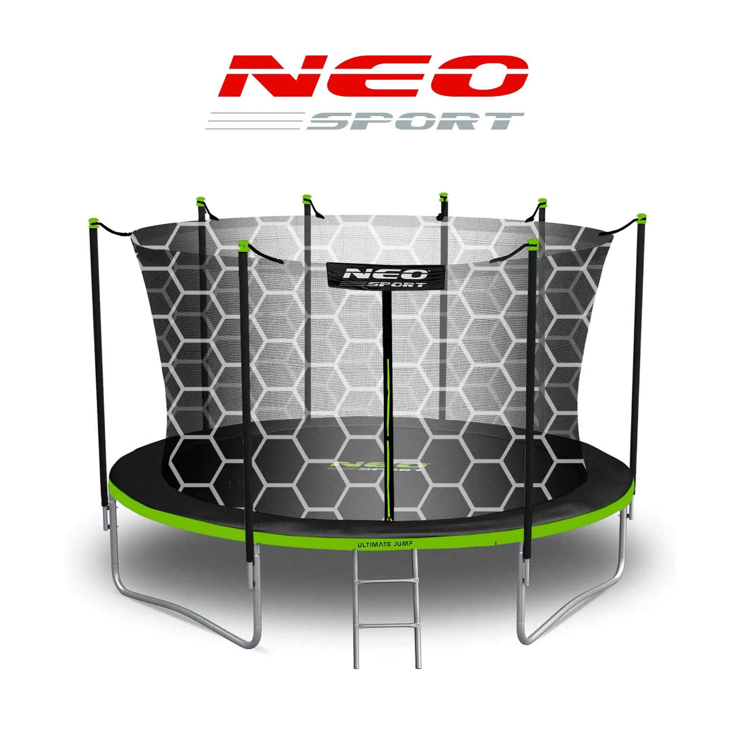 neo-sport vrtni trampolin 374 cm (12 ft) s unutarnjom mrežom i ljestvama - slika 7