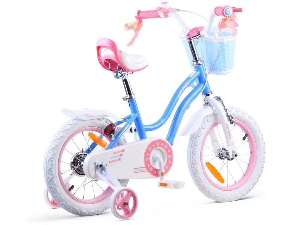 royalbaby star girl bicikl za djevojčice 14" plavi - slika 4