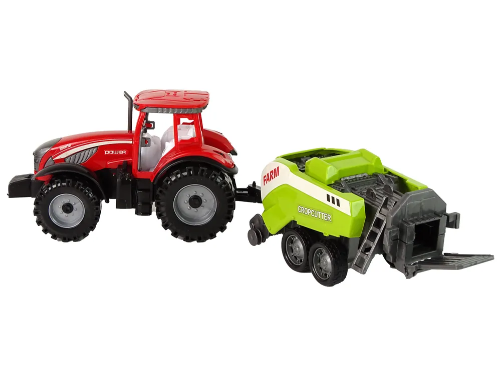 crveni traktor sa zelenom sijačicom - slika 4