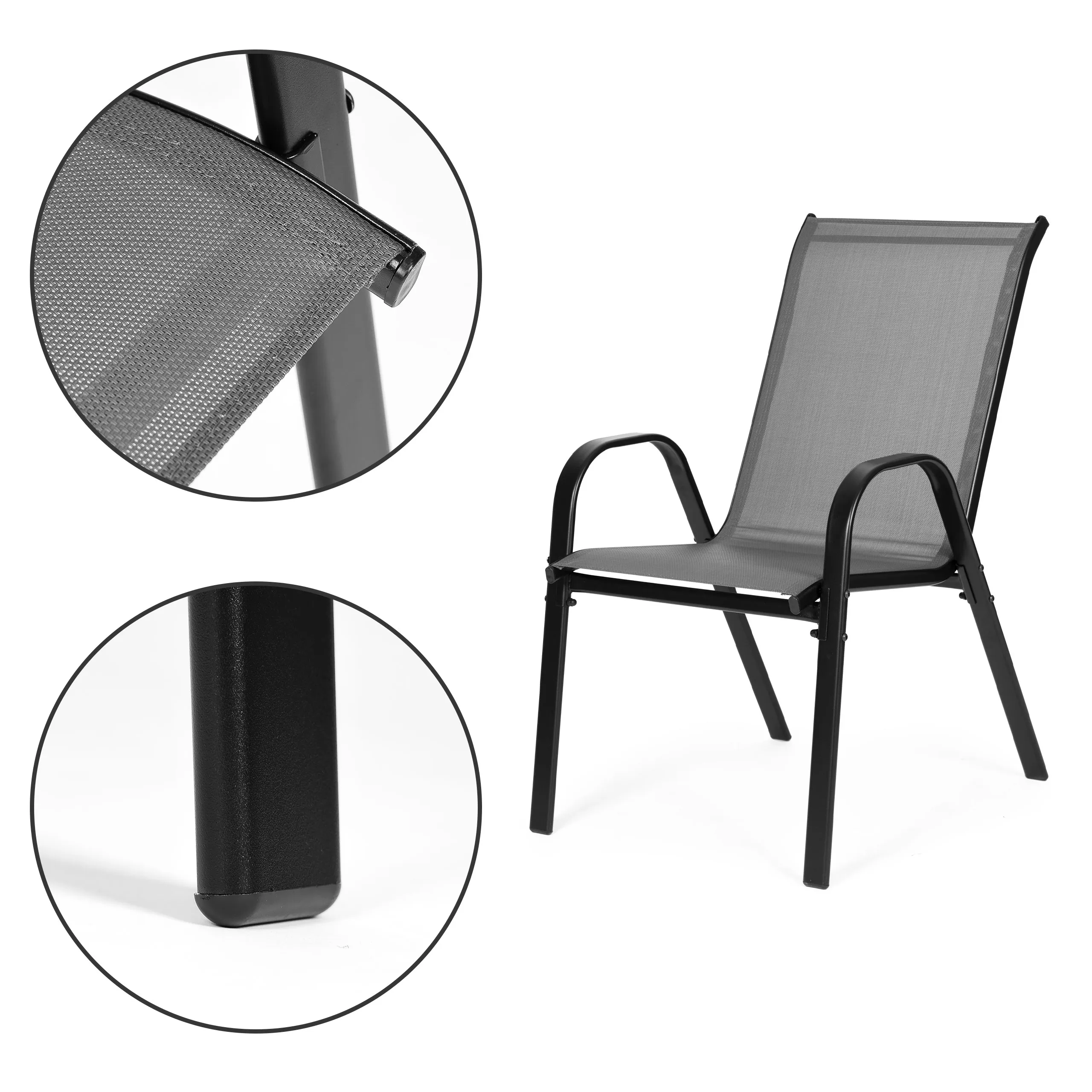 multigarden set od 4 vrtne stolice – za terasu ili balkon, sive - slika 9