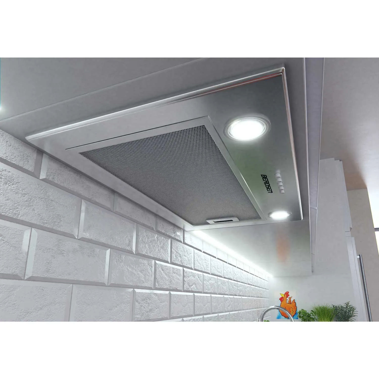 kuhinjska napa za ispod ormarića 60 cm inox be-50 - slika 7