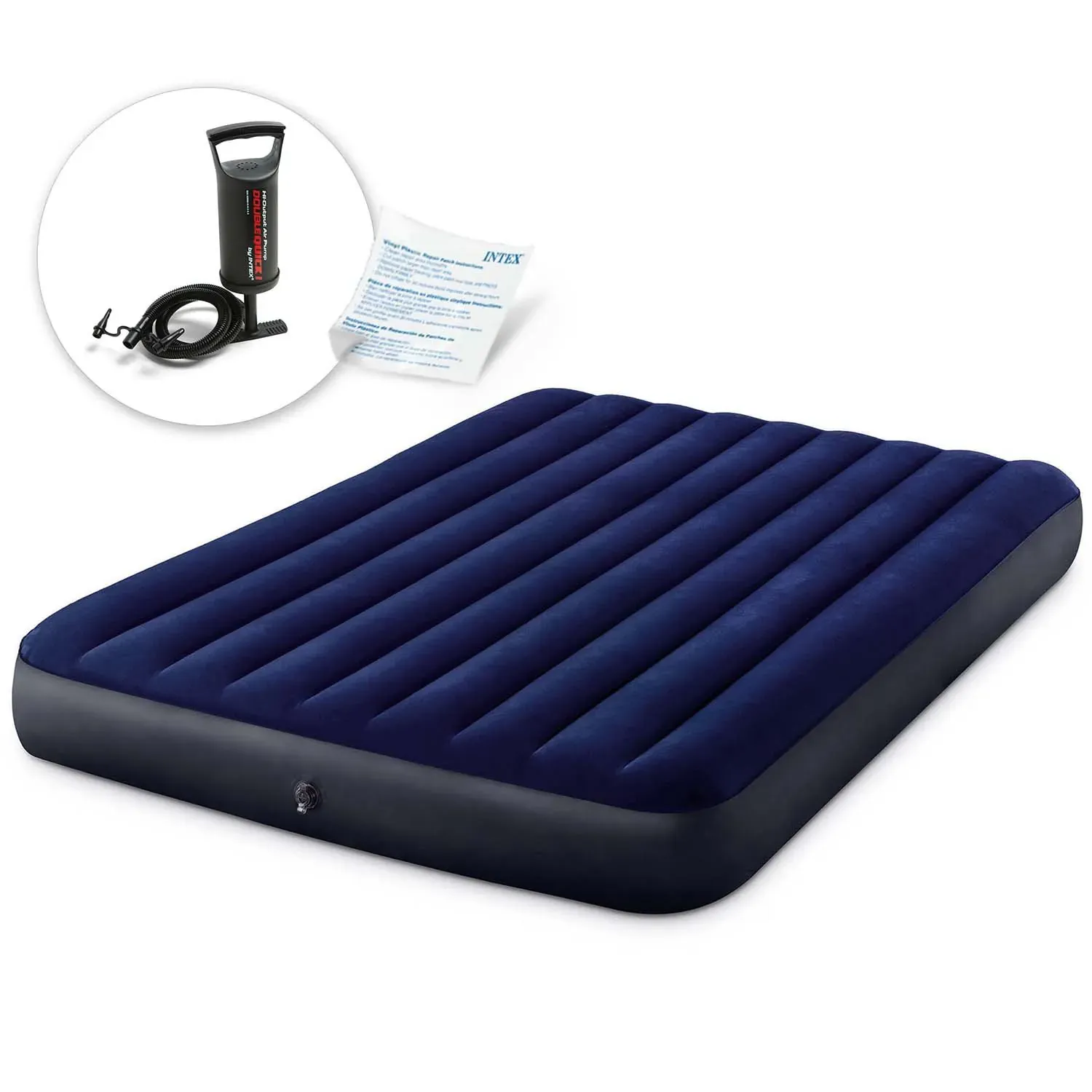 intex madrac na napuhavanje 203x152x25 cm s klipnom pumpom - slika 2