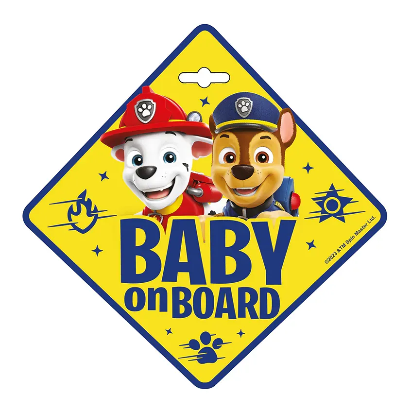 znak baby on board paw patrol žuto-plavi - slika 2
