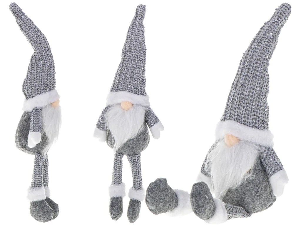 božićni gnom sivi 47cm - slika 4