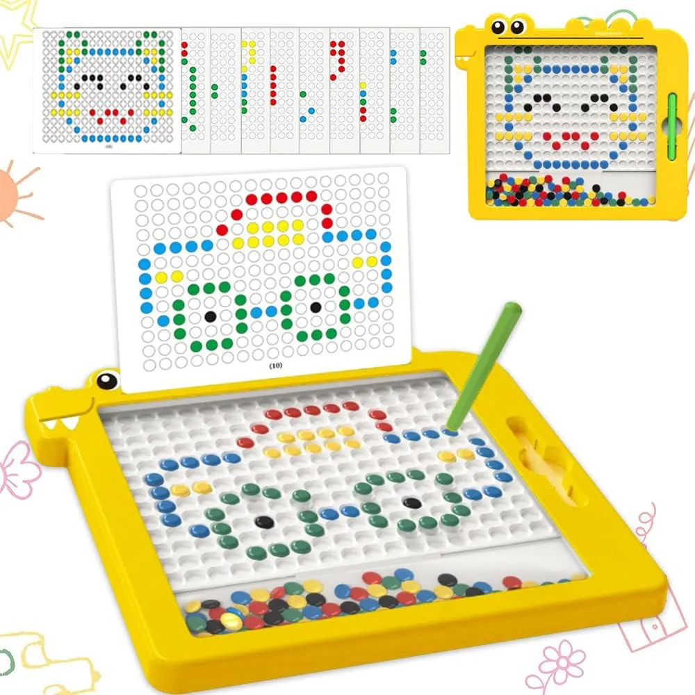 woopie montessori magnetna ploča za djecu magpad, žuti dinosaur - slika 7