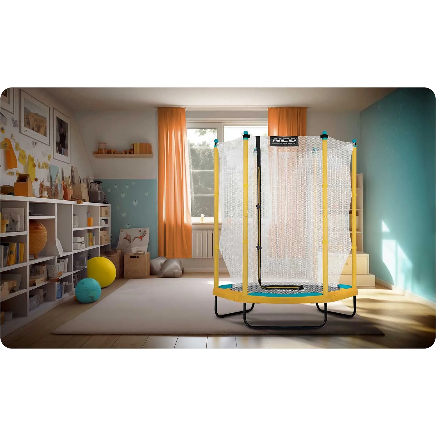 neo-sport dječji vrtni trampolin 140 cm (4,5 ft) žuti - slika 7