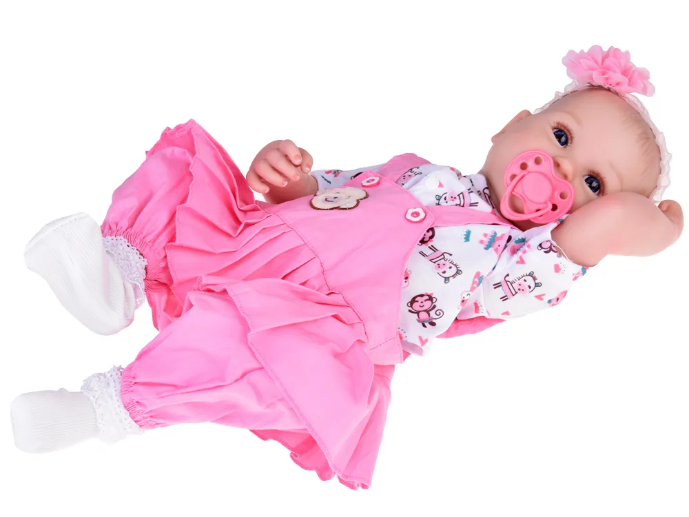 baby doll lutka u ružičastoj jakni s trakom - slika 4